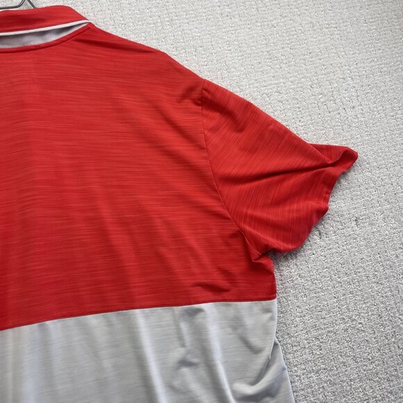 Adidas Golf Polo Shirt Color Blok Mens XXL Orange / White Performance Read* - Picture 16 of 16